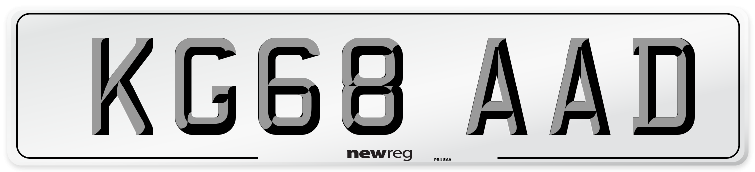 KG68 AAD Number Plate from New Reg